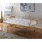 Iconic Home Melinda PU Leather Modern Contemporary Tufted Seating Goldtone Metal Leg Bench
